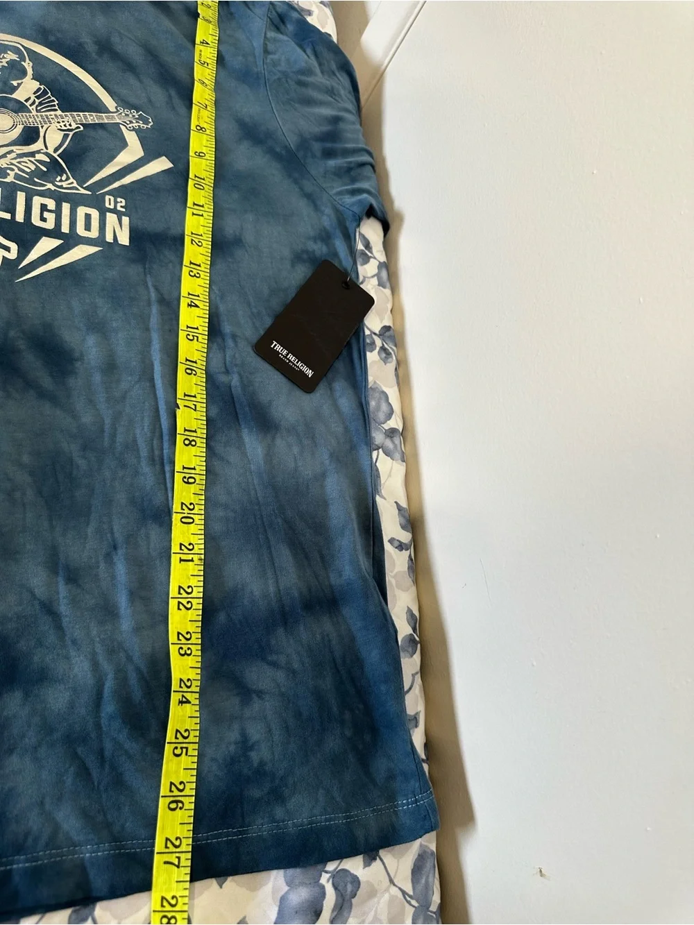 True Religion Navy Tie-Dye Graphic Crewneck Tee